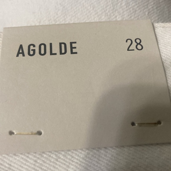 Agolde High Rise White Denim Shorts - Picture 4 of 4